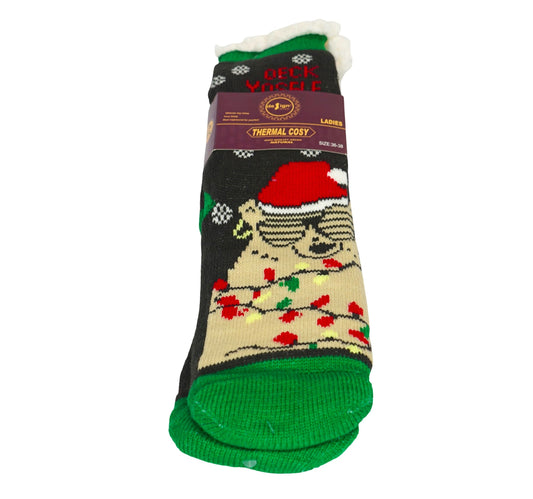 Sosete Dama Lungi Groase Craciun DS810-12 (12 Buc/Set) En-gross