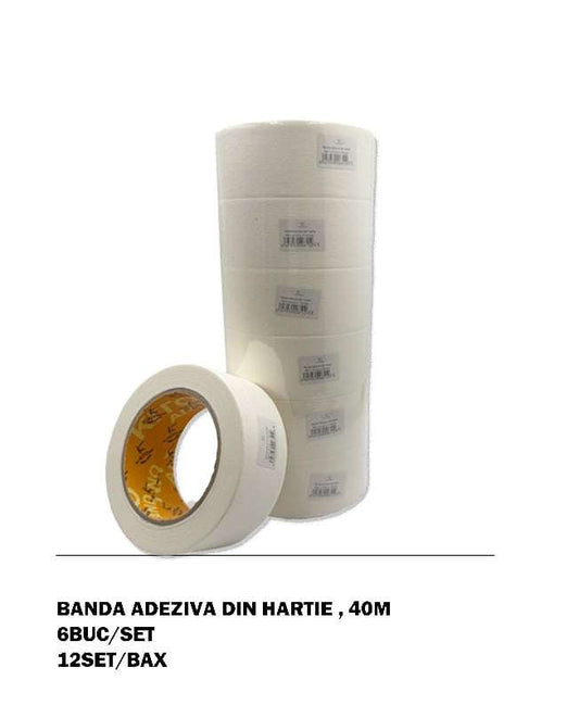 Banda adeziva din hartie 40M (6 buc/set) engross