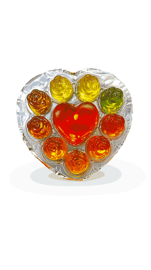 Jeleu Inima Cu Aroma De Fructe 35gr (30 Buc/Cutie) En-gross