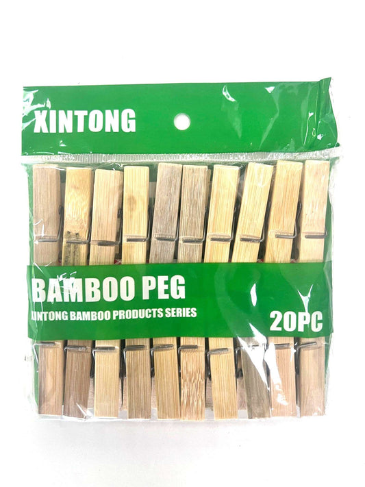 Carlige de rufe din lemn "bambus" "6.1 X 1.1cm" (20 buc/set)