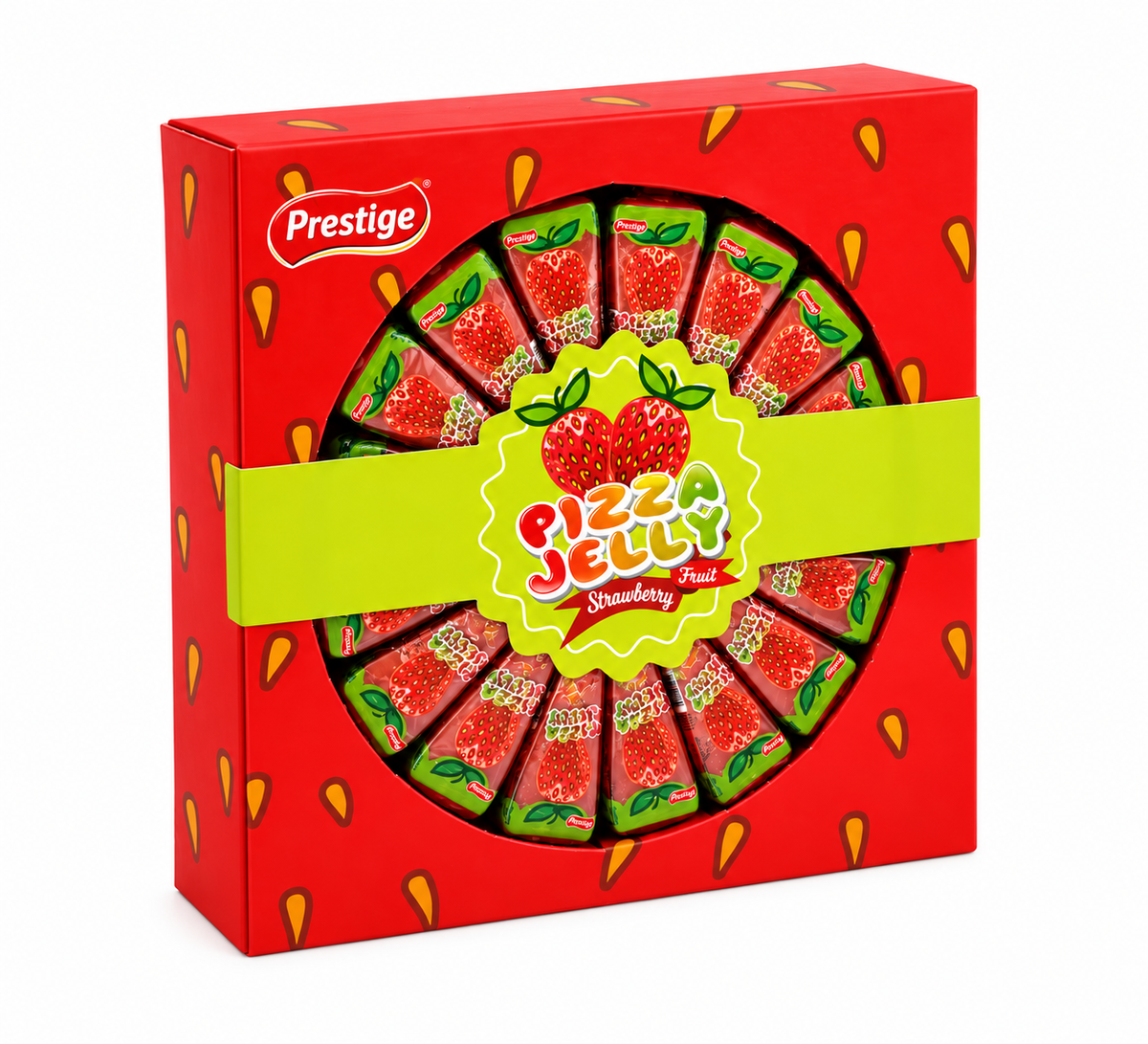 Jeleu "Pizza" Capsuni 35 Gr (50 Buc/Cutie) En-gross