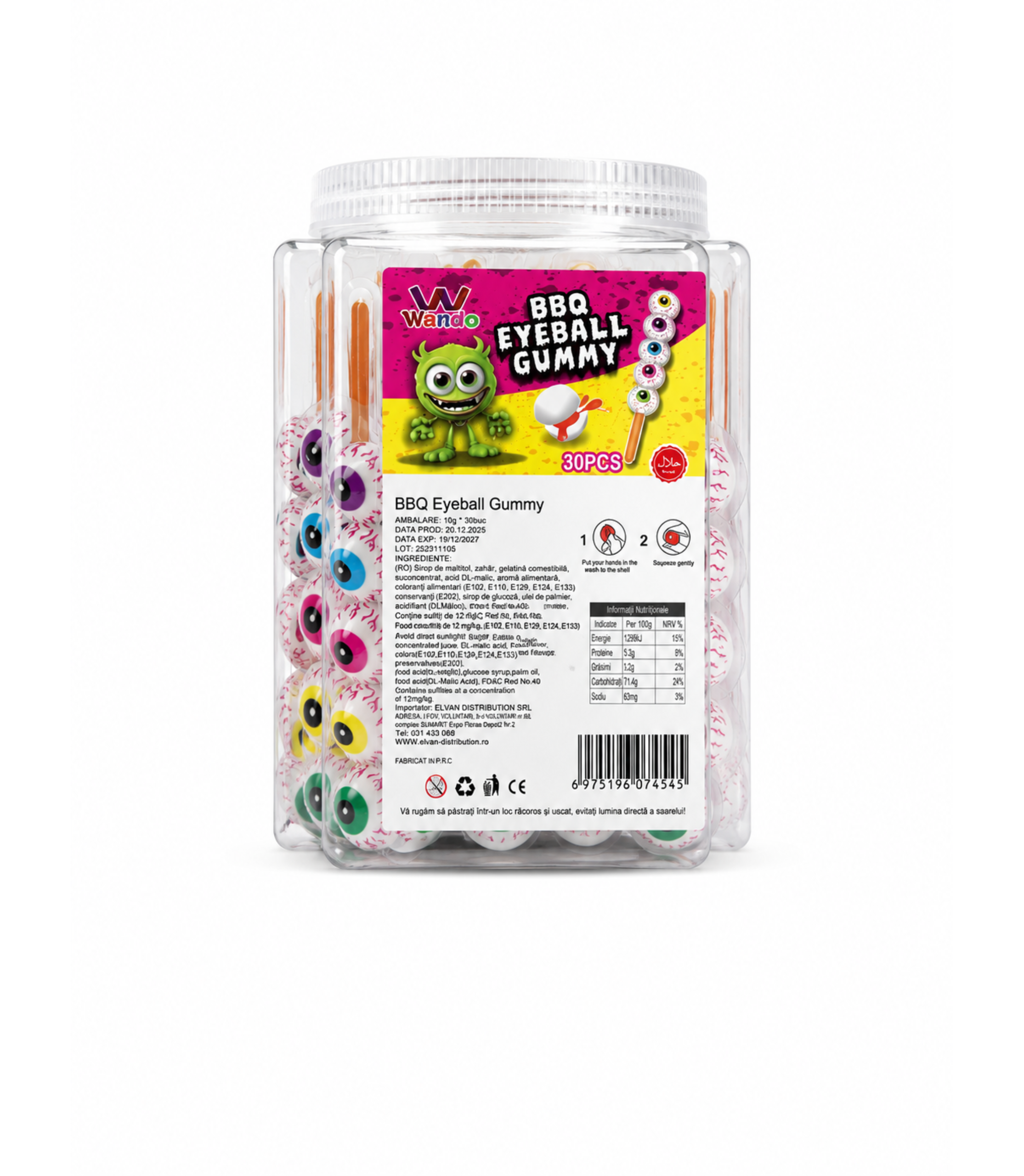 Jeleu Gummy Eyed Candy Sticks 10Gr