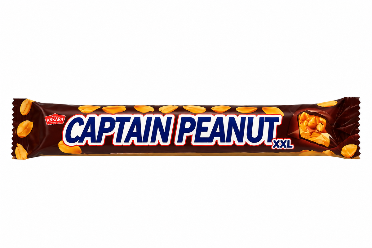 Baton Captain Peanut XXL cu Arahide, Caramel și Nuga