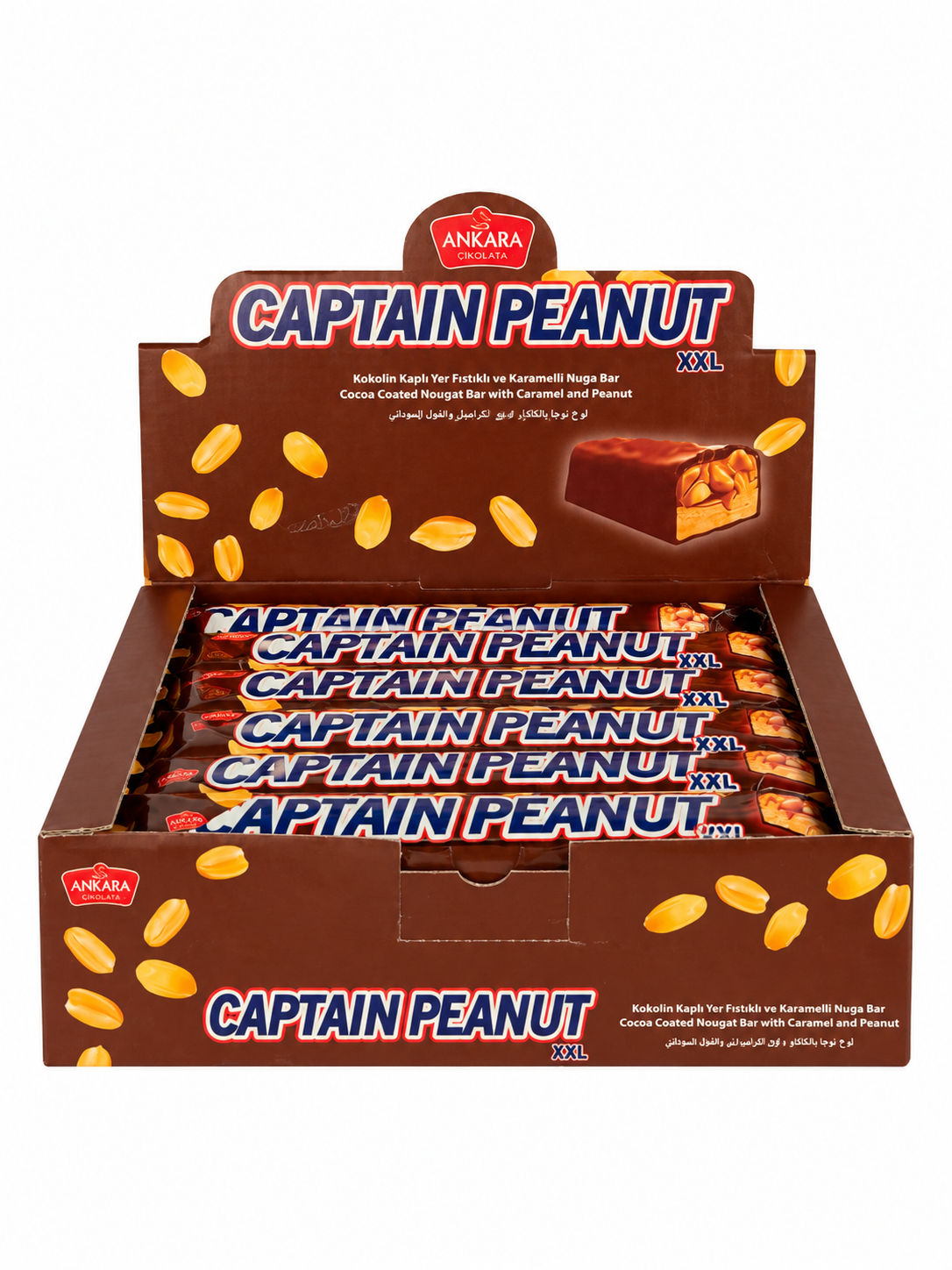 Baton Captain Peanut XXL cu Arahide, Caramel și Nuga