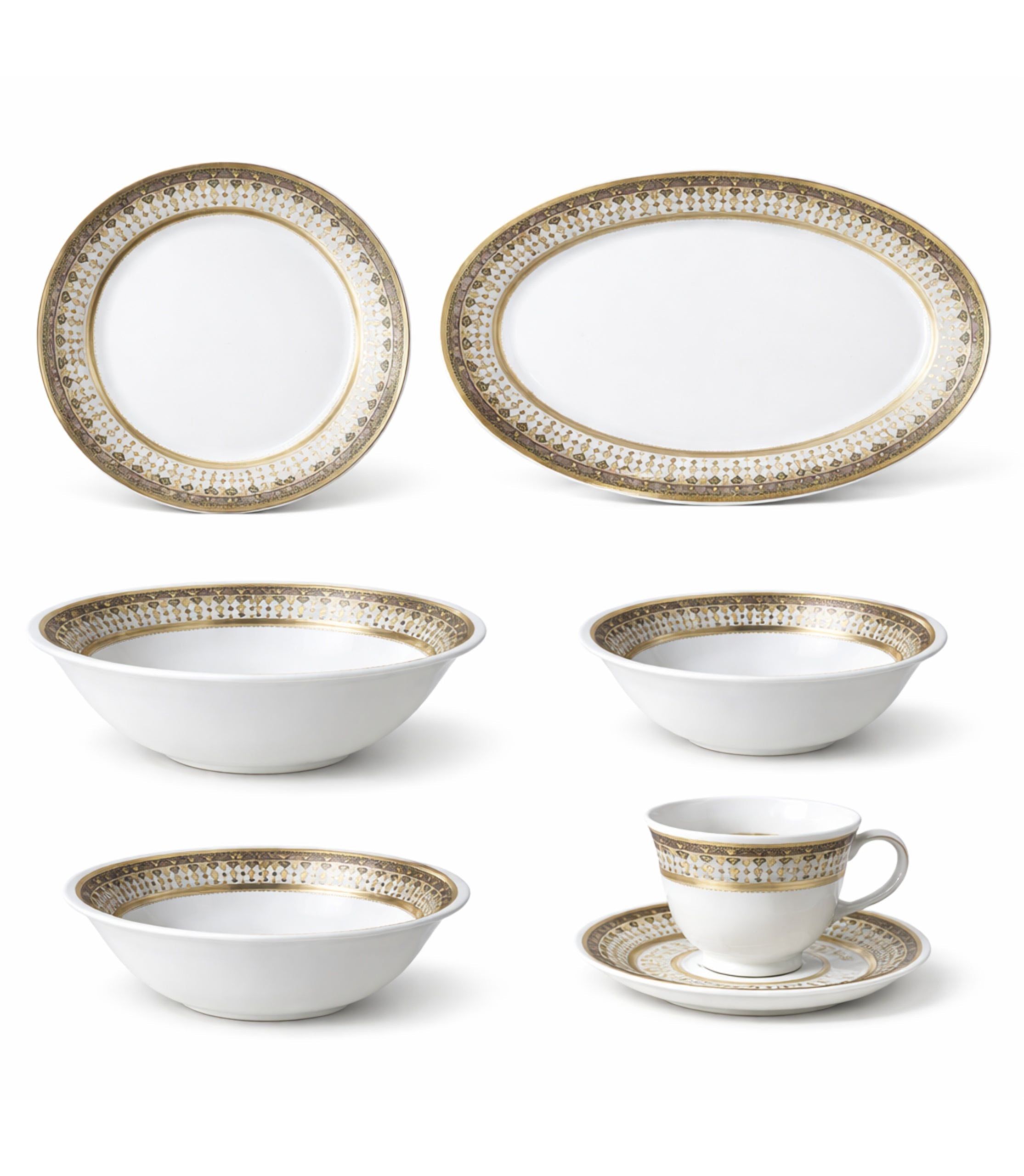 Set De Cină Porțelan Auriu 38 Piese