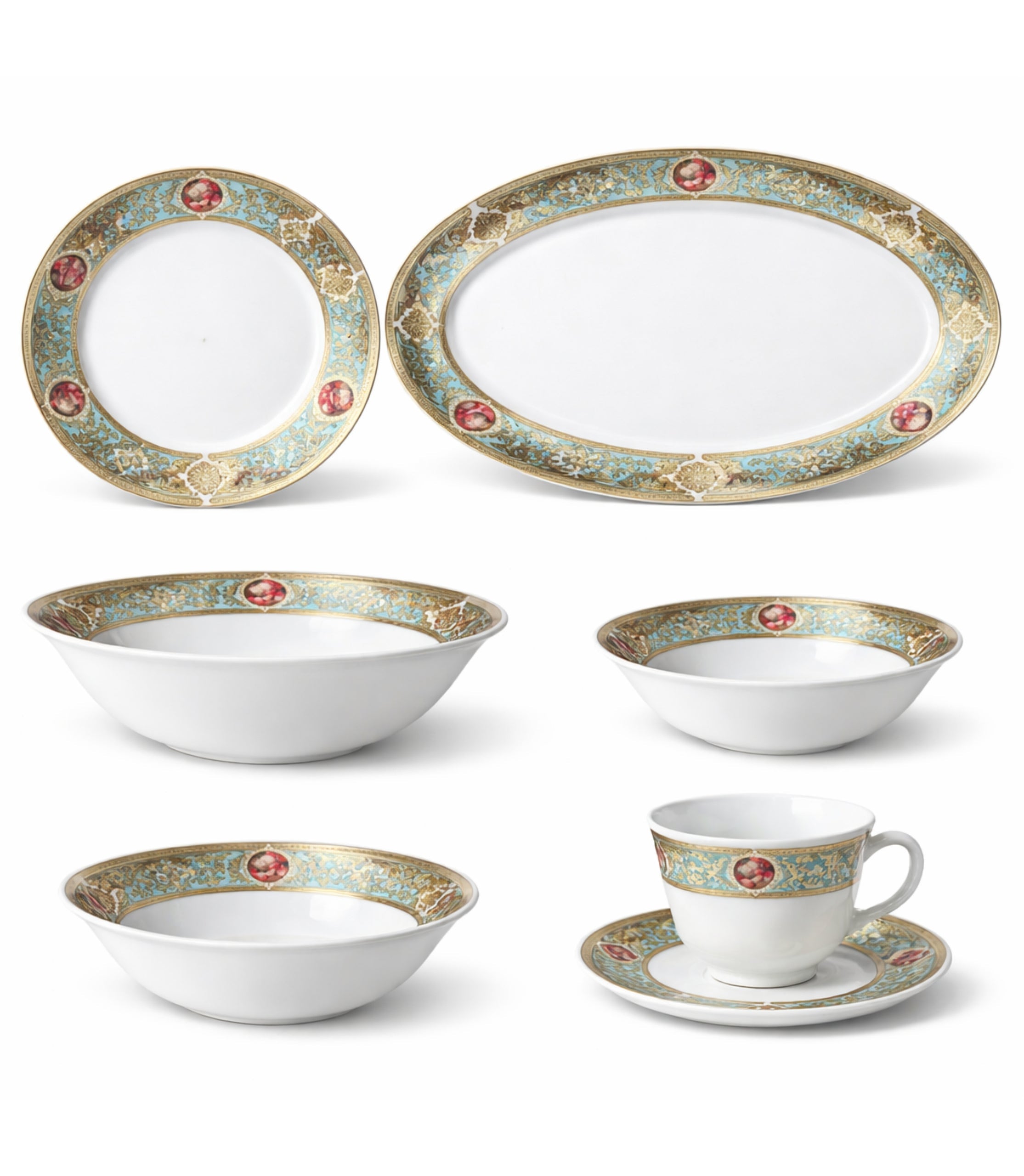 Set De Cină Porțelan Auriu 38 Piese