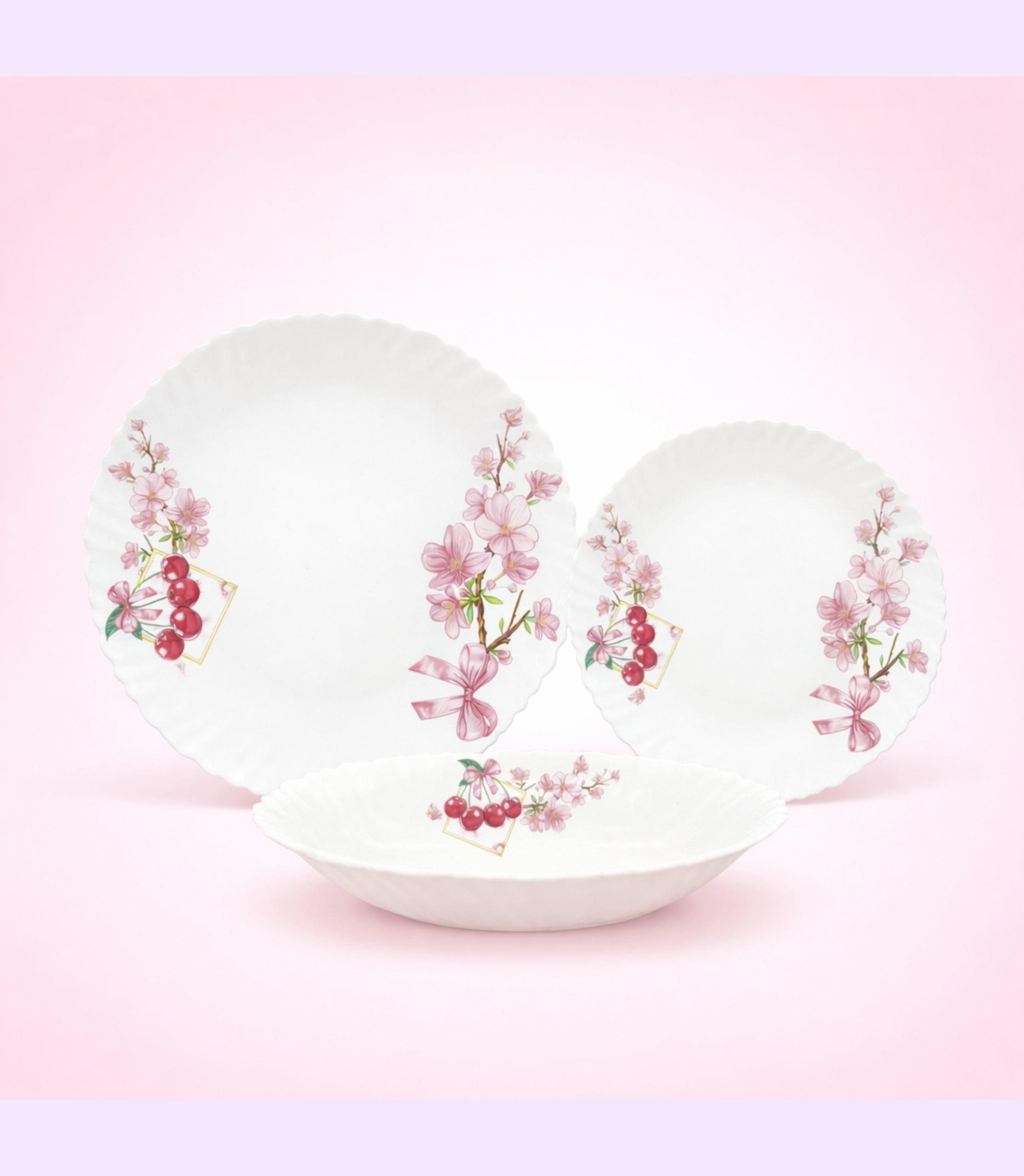 Set De Cină 18 Piese Porțelan Cu Model Floral