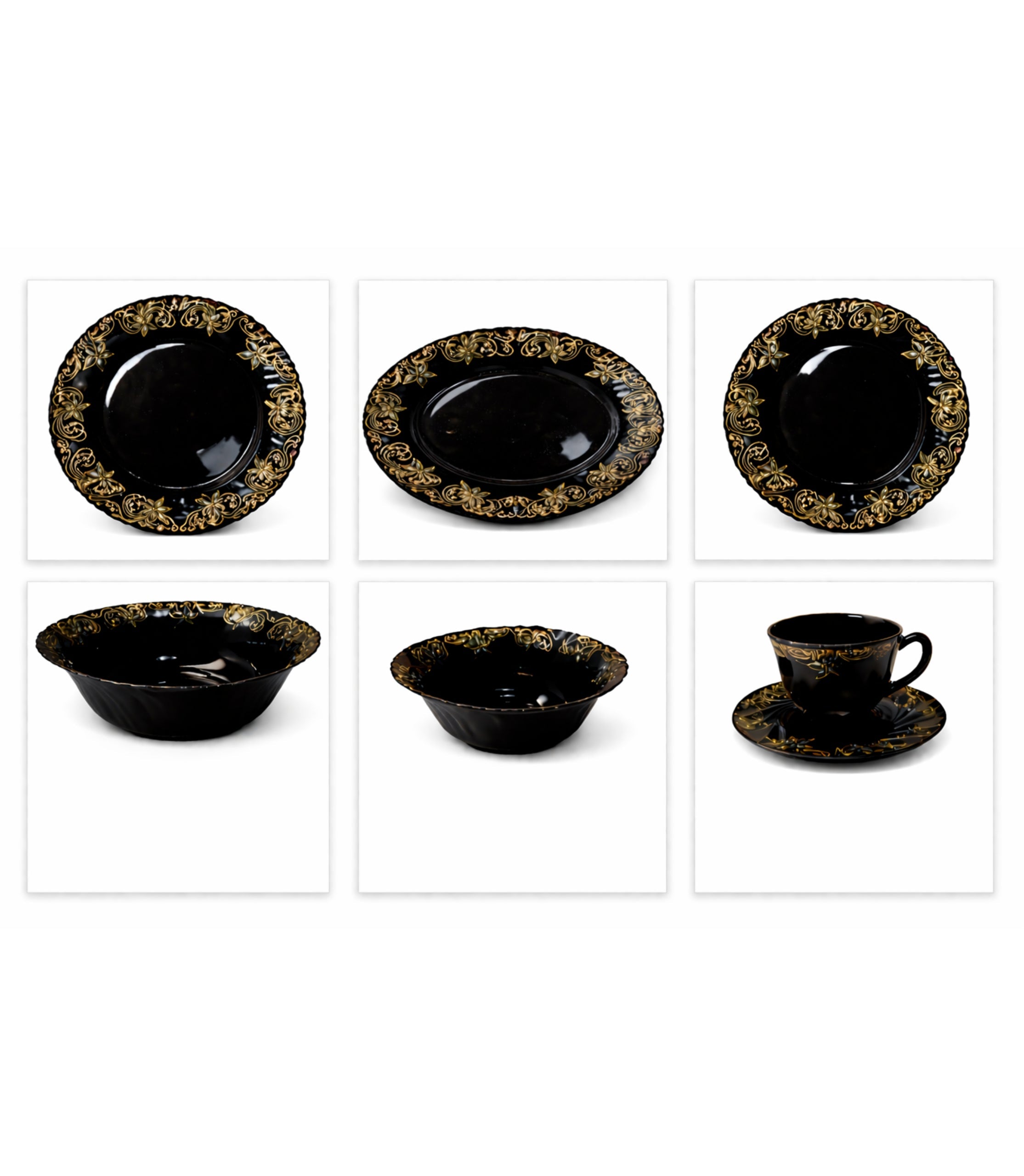 Set De Cină Negru Lux 32 Piese