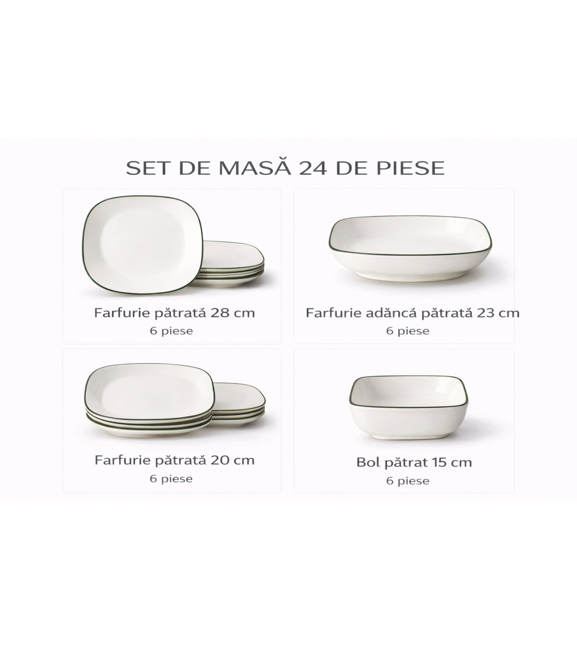 Set De Cină Din Porțelan 24 Piese