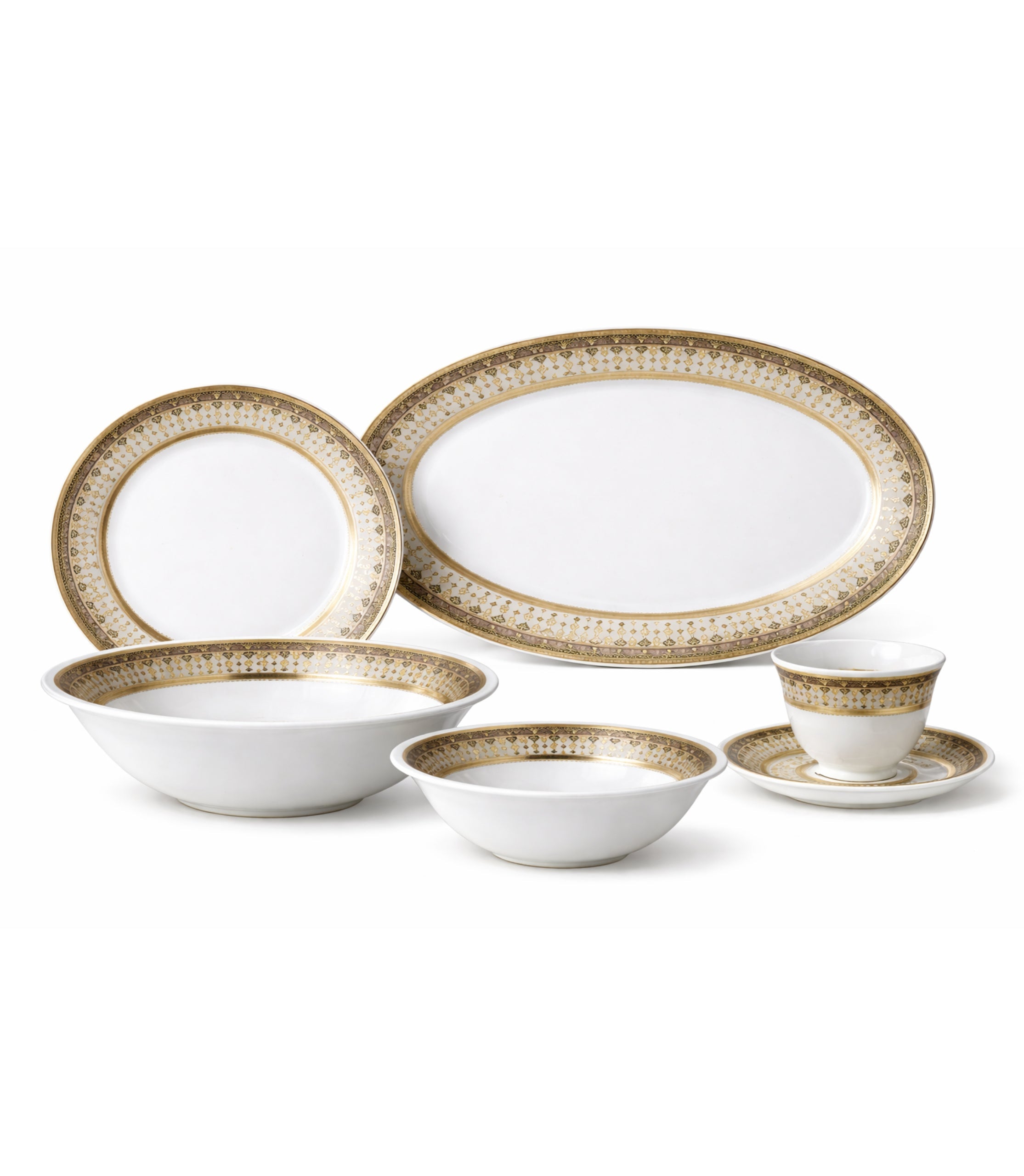 Set De Cină Porțelan Auriu 38 Piese