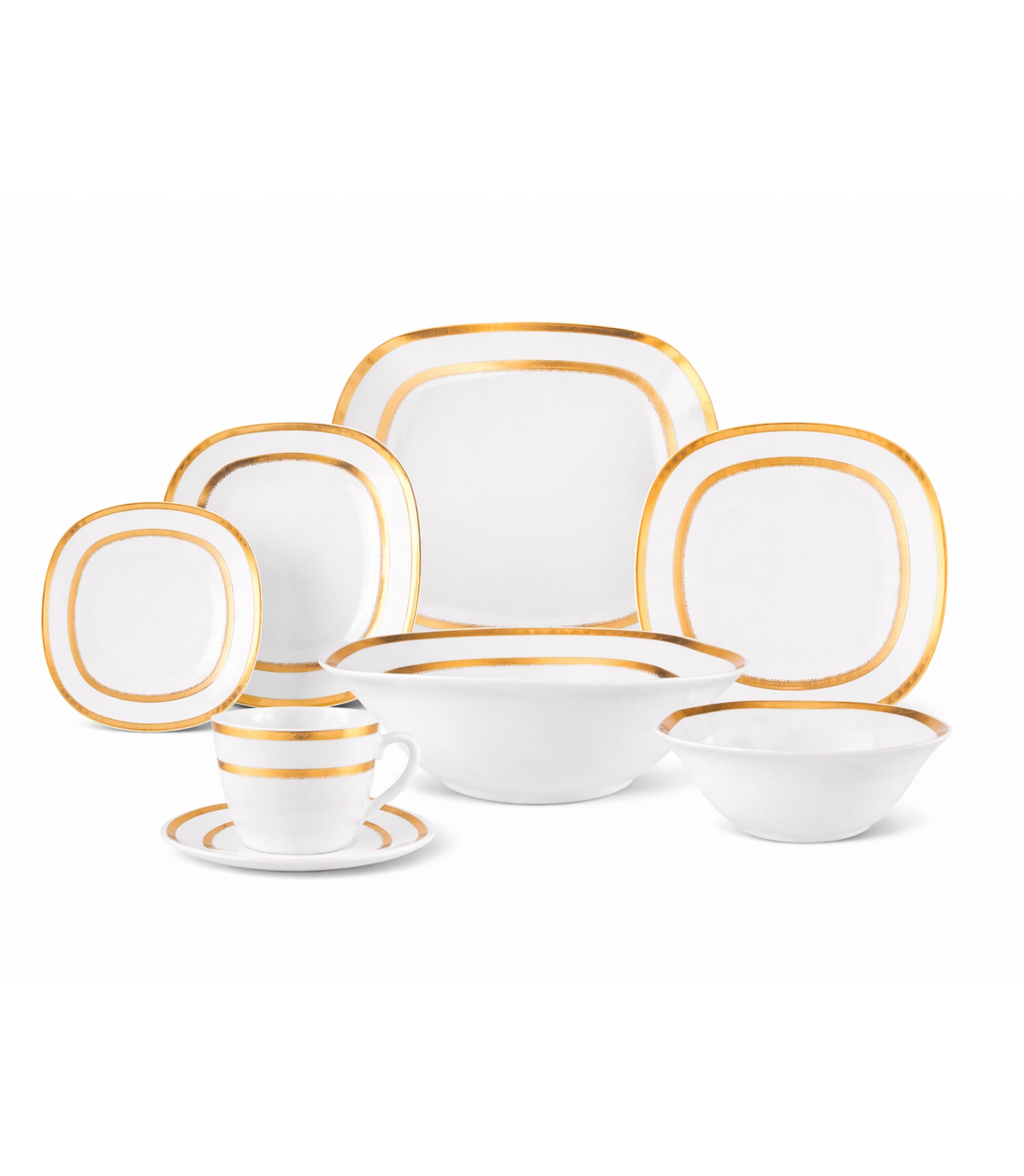 Set De Cină Porțelan Auriu 38 Piese