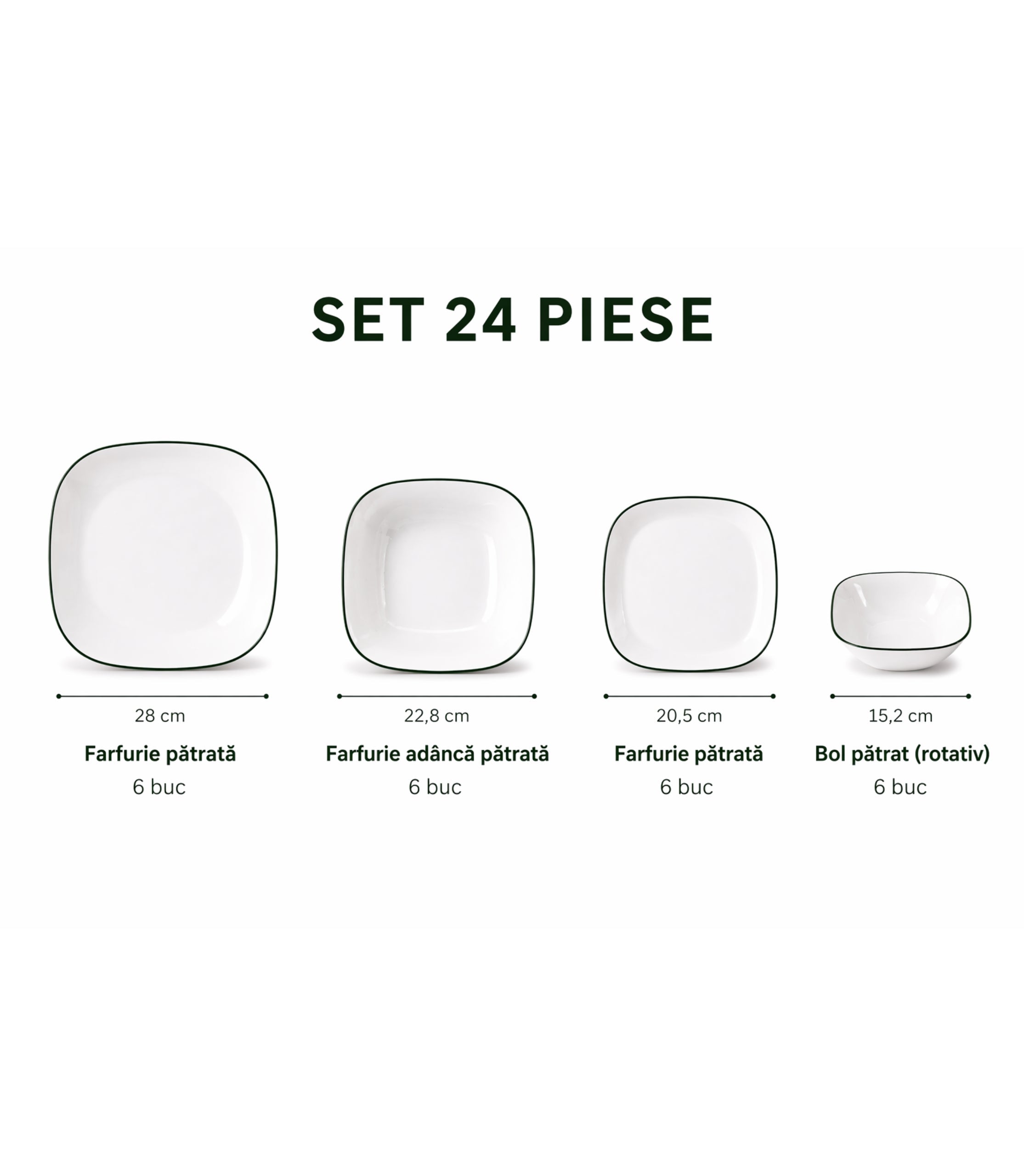 Set De Cină Din Porțelan 24 Piese