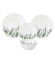 Set De Cină Porțelan Cu Model Brazi 24 Piese