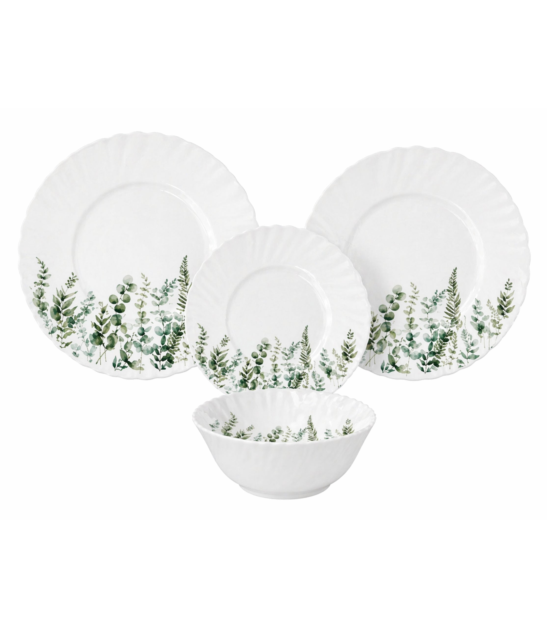 Set De Cină Porțelan Cu Model Brazi 24 Piese