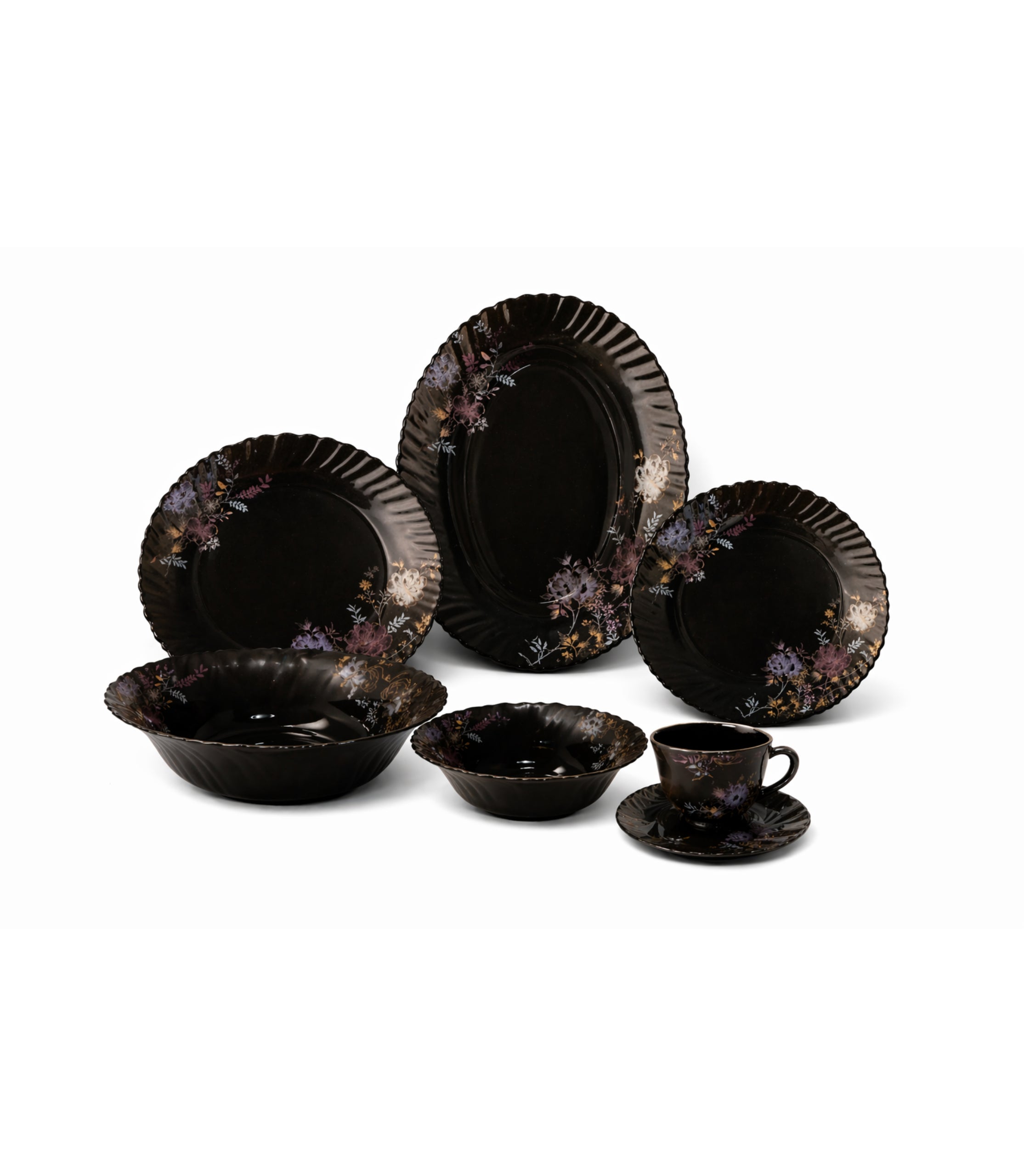 Set De Cină Negru Lux 32 Piese