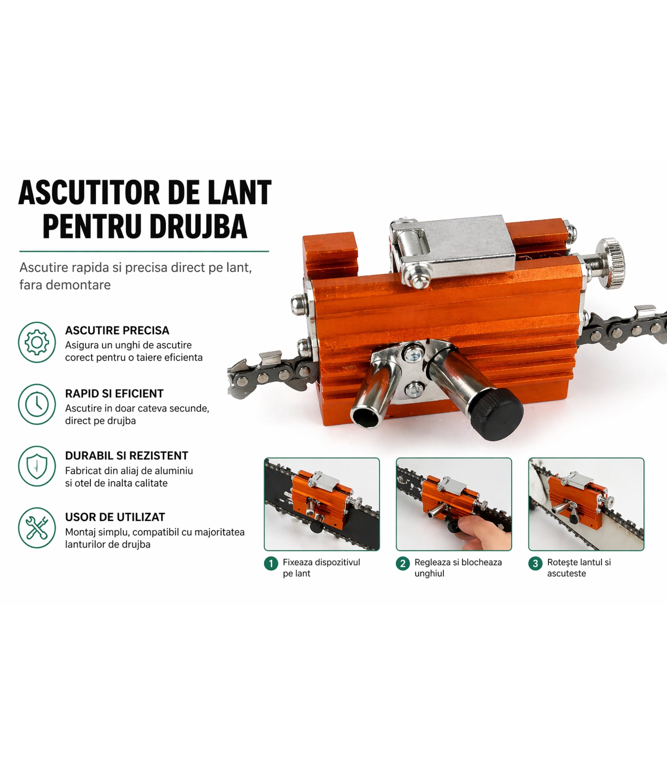 Ascuțitor Manual De Lanț Pentru Drujbă