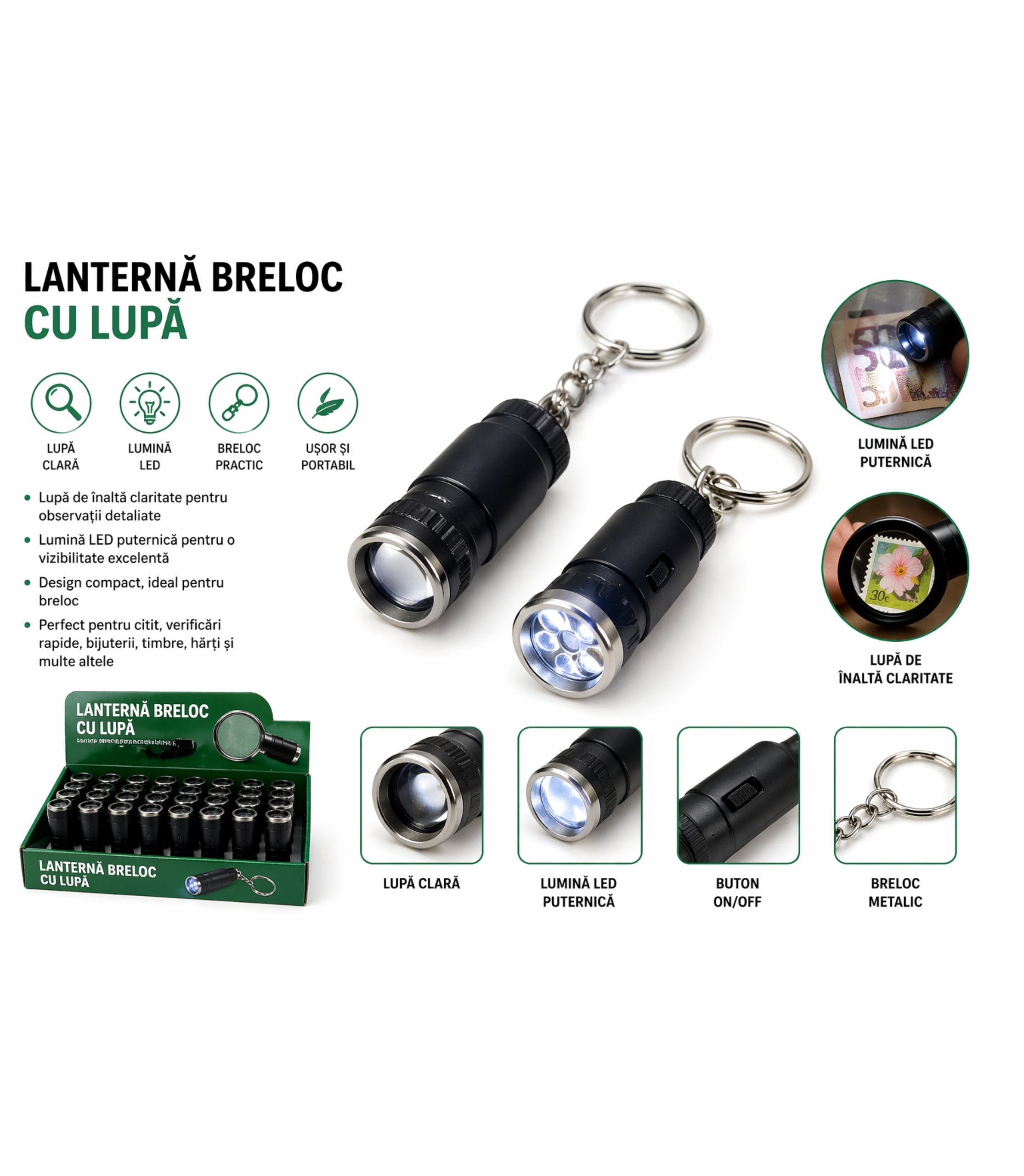 Lanterna Breloc Lupa