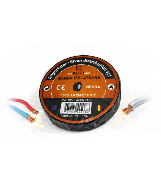 Banda izolatoare 13 Yard Neagra (10 Buc/Set) En-gross