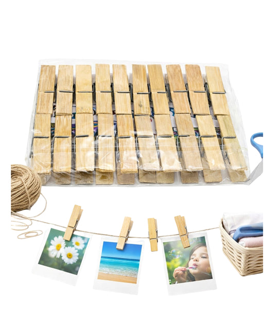 Carlige de rufe din lemn "bambus" "7.1 X 1.3cm" (20 buc/set)