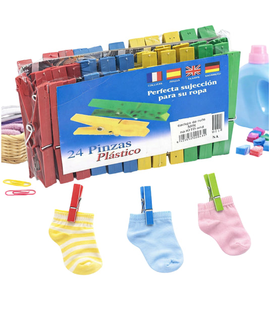 Carlige plastic color "7.3 X 1 cm" (24 buc/set) engross