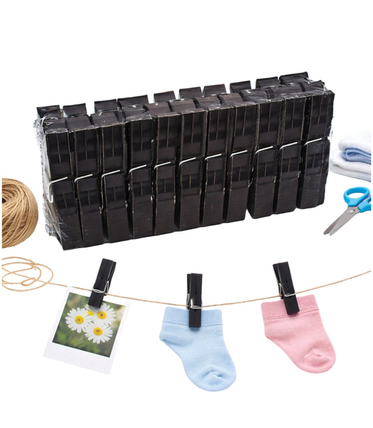 Carlige plastic de rufe negre "cleste" (24 buc/set) engross