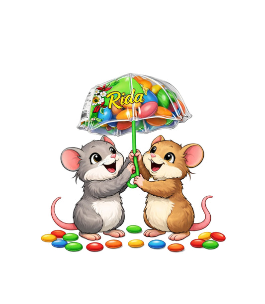 Umbreluțe Colorate Cu Drajeuri De Ciocolata (24 umbrelute/cutie) En-gross