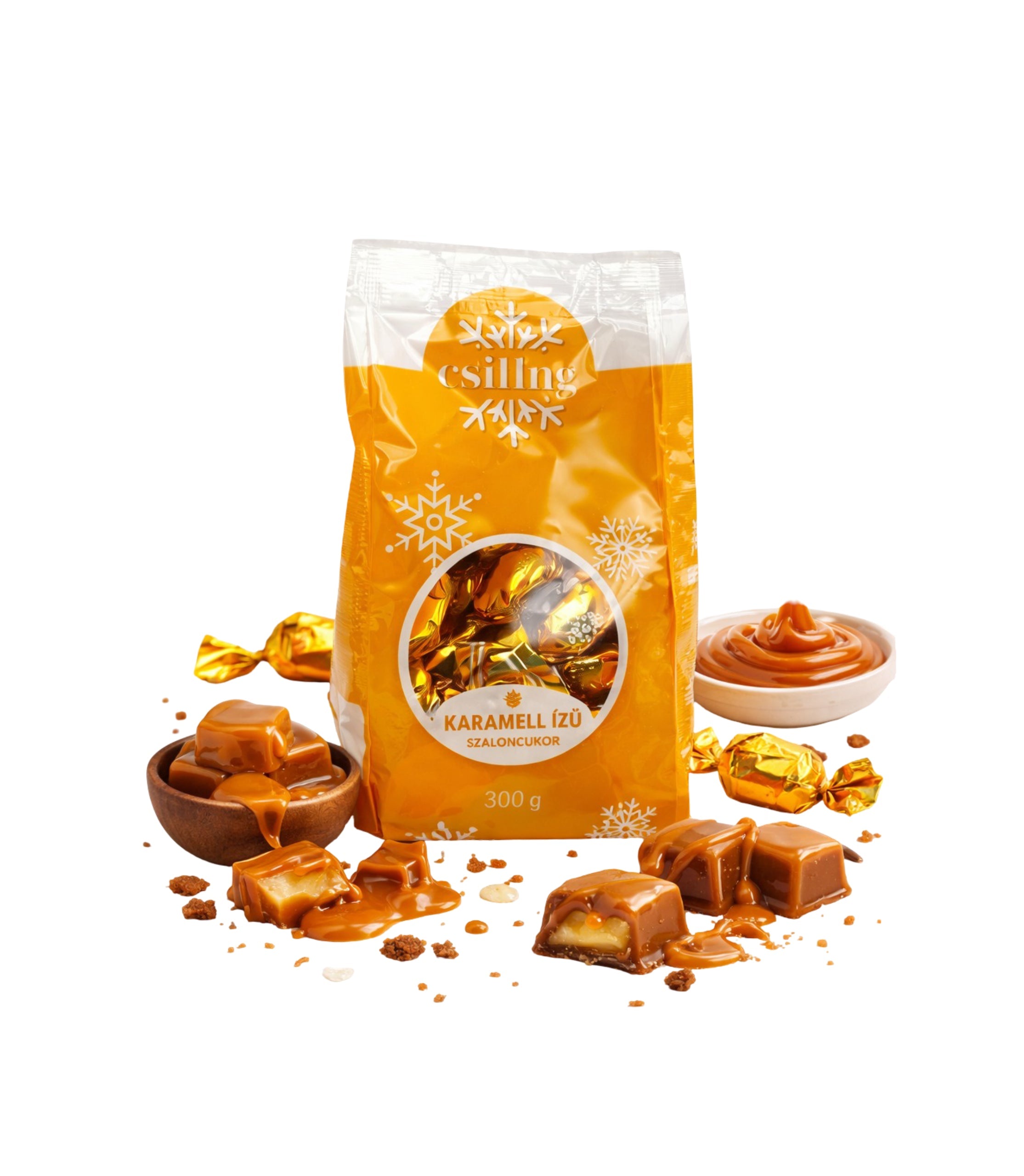 Bomboane De Pom Csillng Karamell IZU Szaloncukor Aroma De Caramel 300g
