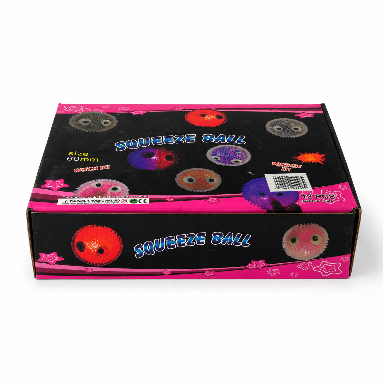 Minge antistres Squeeze Ball cu ochi 12buc/cutie
