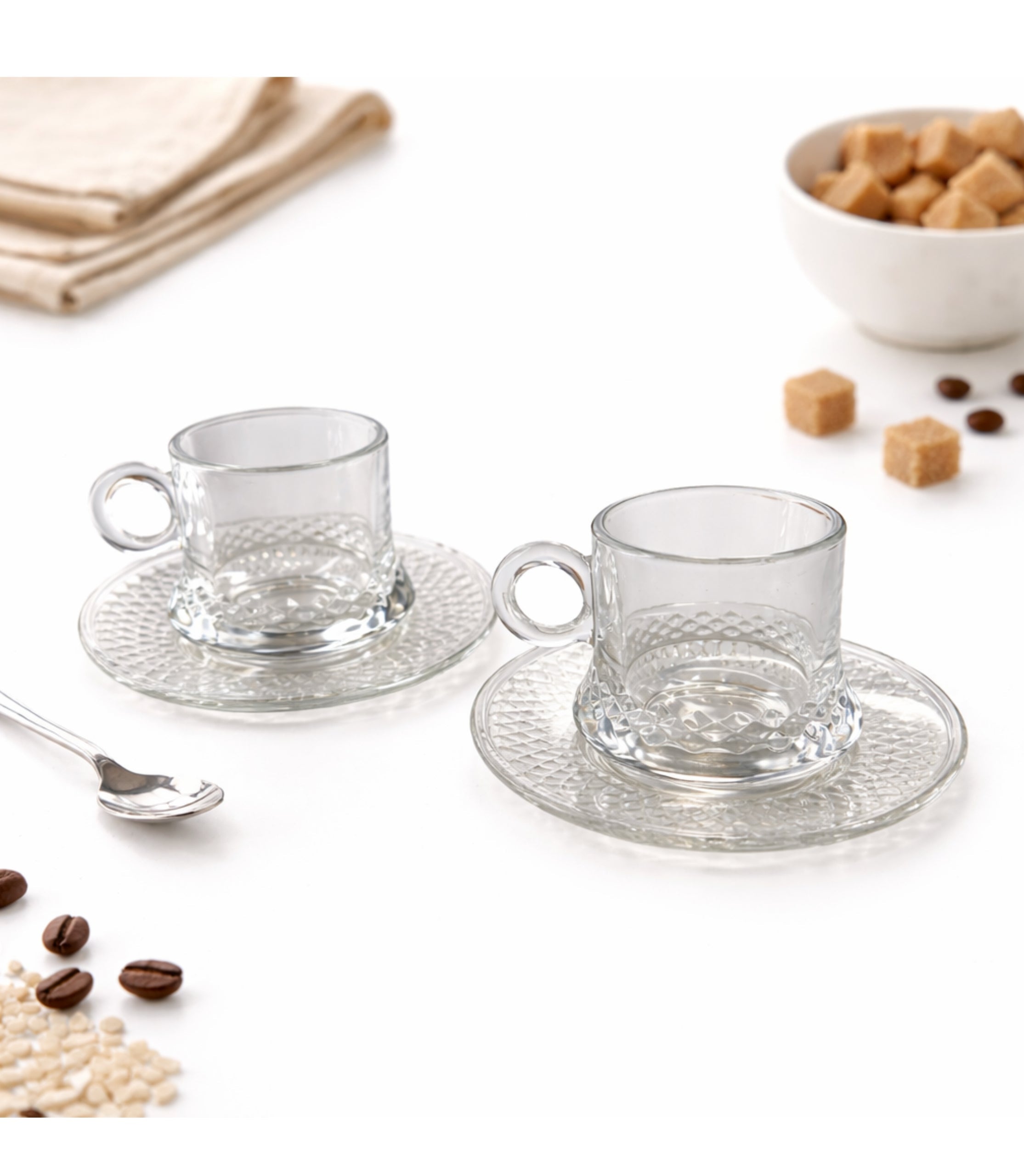 Cesti Cafea Sticla Transparente 75ml