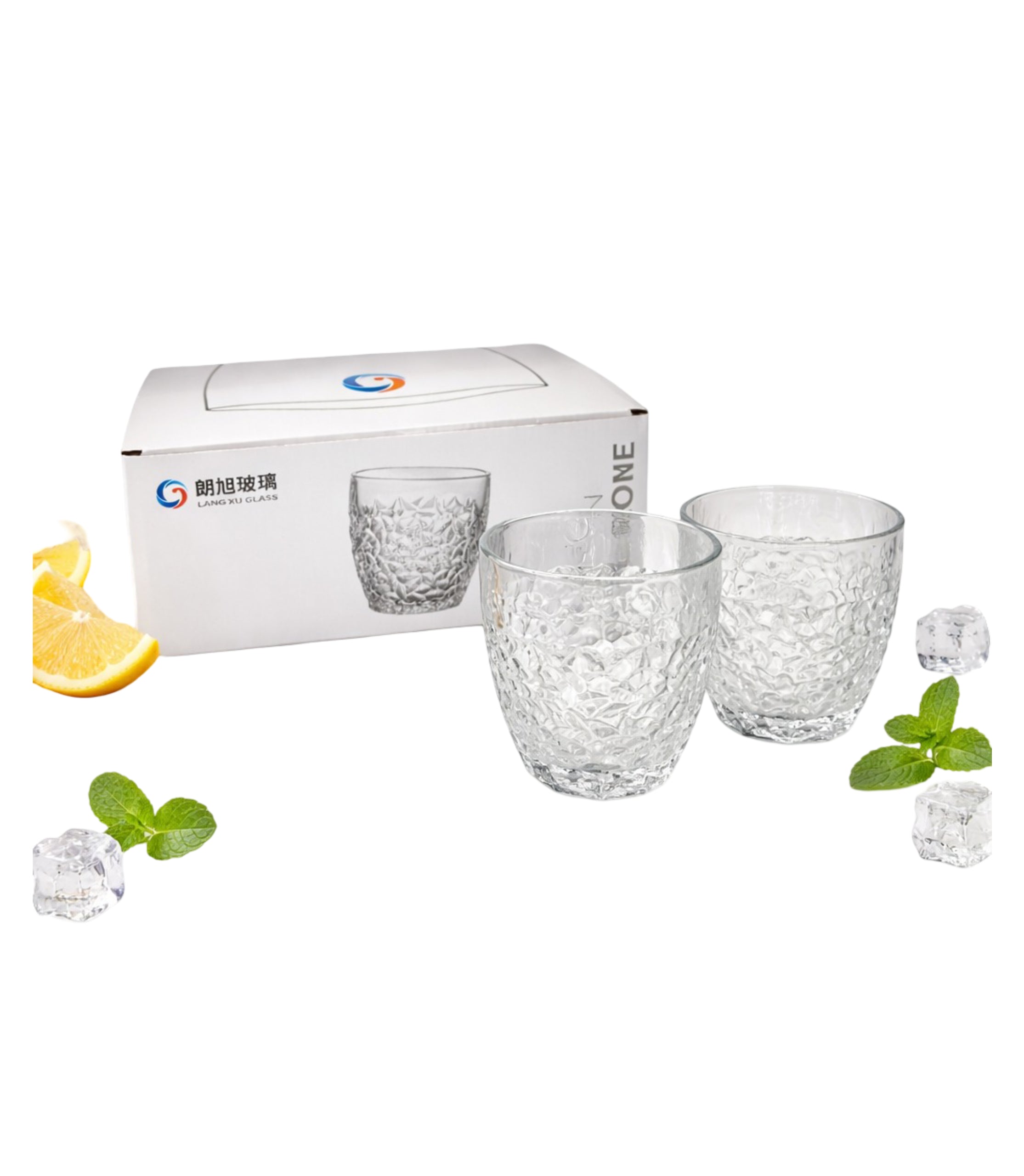 Set 6 Pahare Din Sticlă Texturată 350 ml