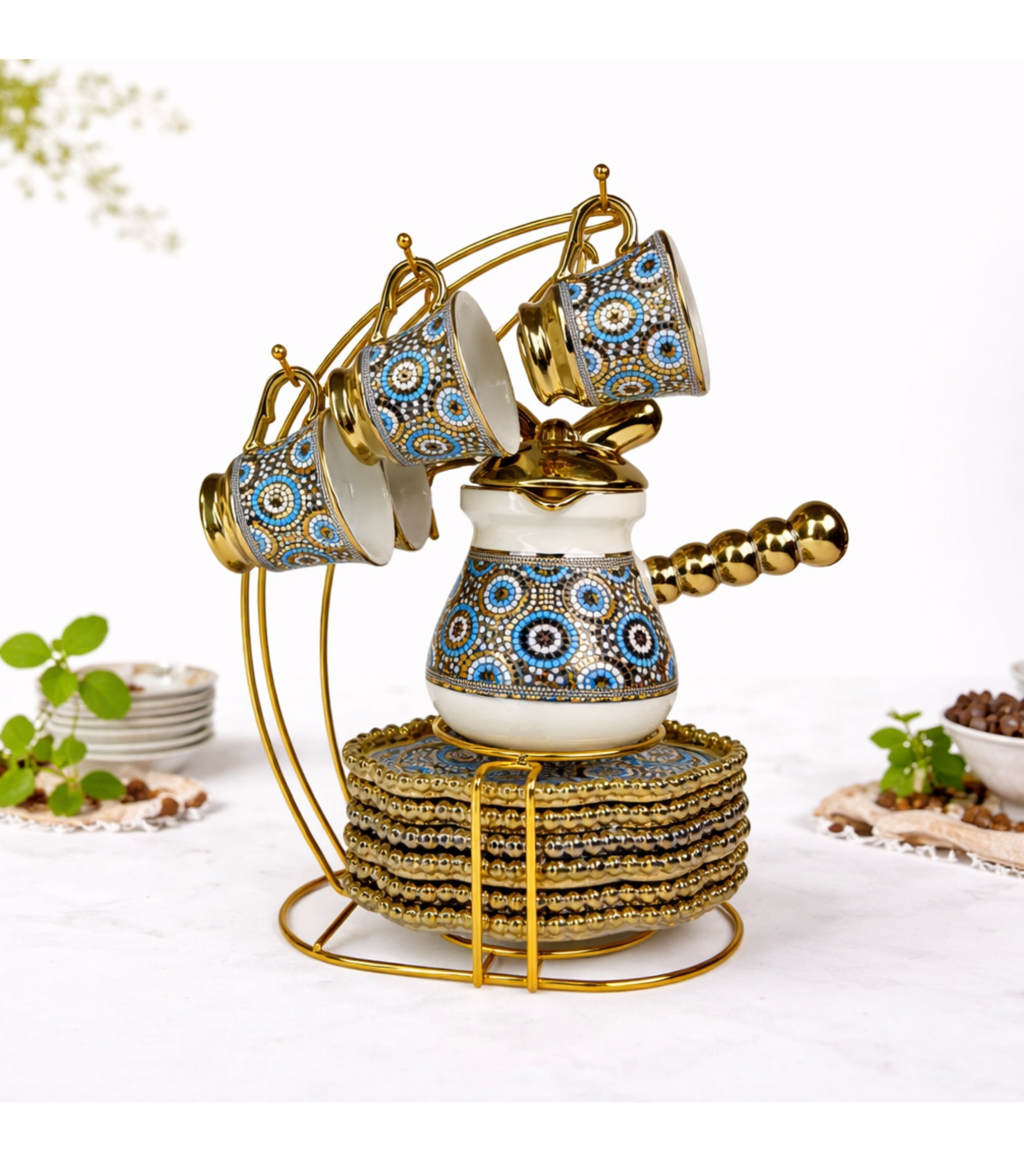 Set Pentru Cafea Turceasca Albastru Oriental