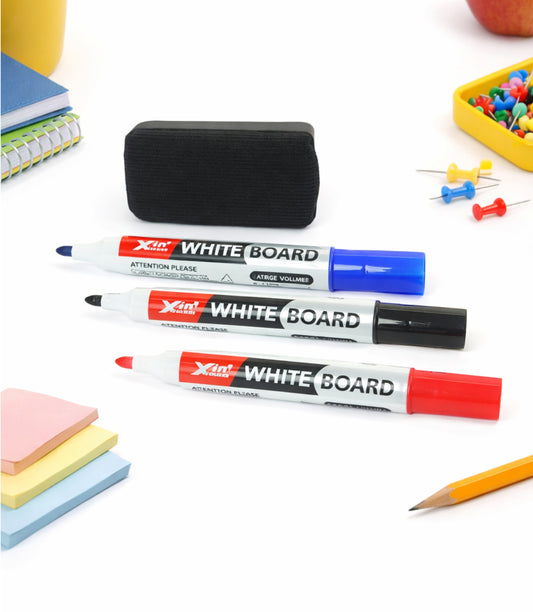 Set 3 Markere Si Burete Tabla Magnetica (1-1M) En-gross