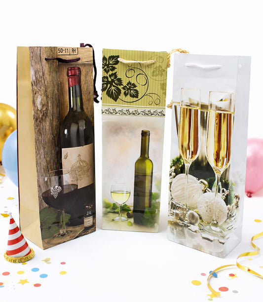 Pungi cadou sticla 10x33cm (12 buc/set) engross