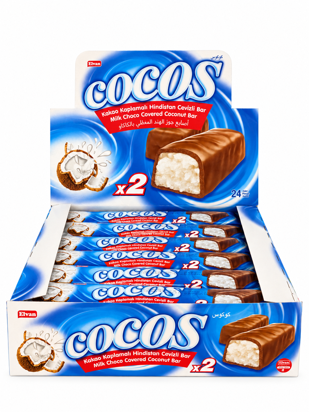 Baton Elv Ciocolata Cocos Dublu 48gr (24 Buc/ Cutie)