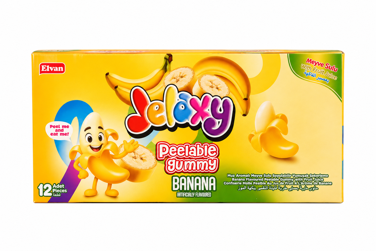 Jeleuri Elv Jelaxy Peelable Banana - 65g (12 Pungi/ Cutie)