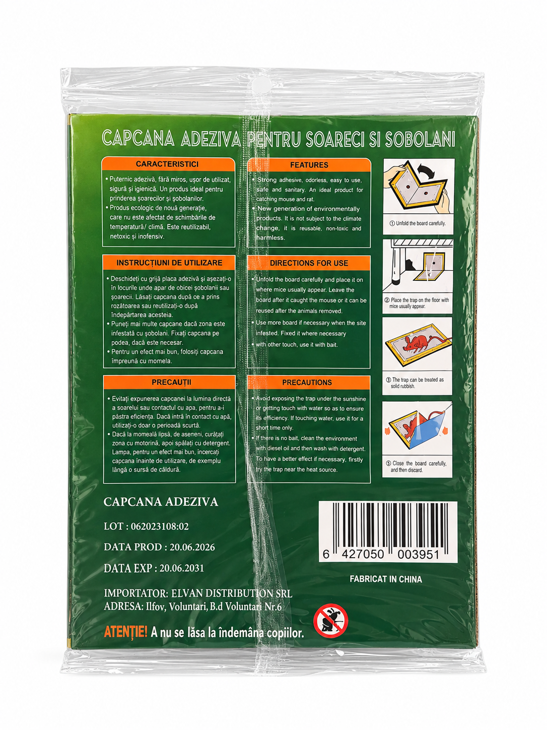 Capcana cu adeziv pentru soareci Green Trap engross