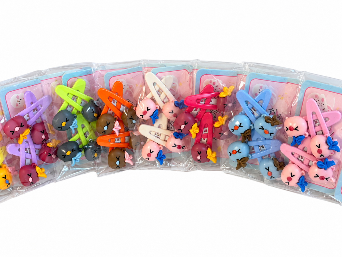 Set Clame de Păr Colorate cu Figurine Animăluțe  (4-6) (20 Buc/ Set)