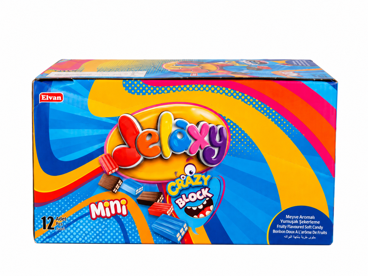 Jeleuri Elv Jelaxy Crazy Block Mini 80gr (12 Pungi/ Cutie)
