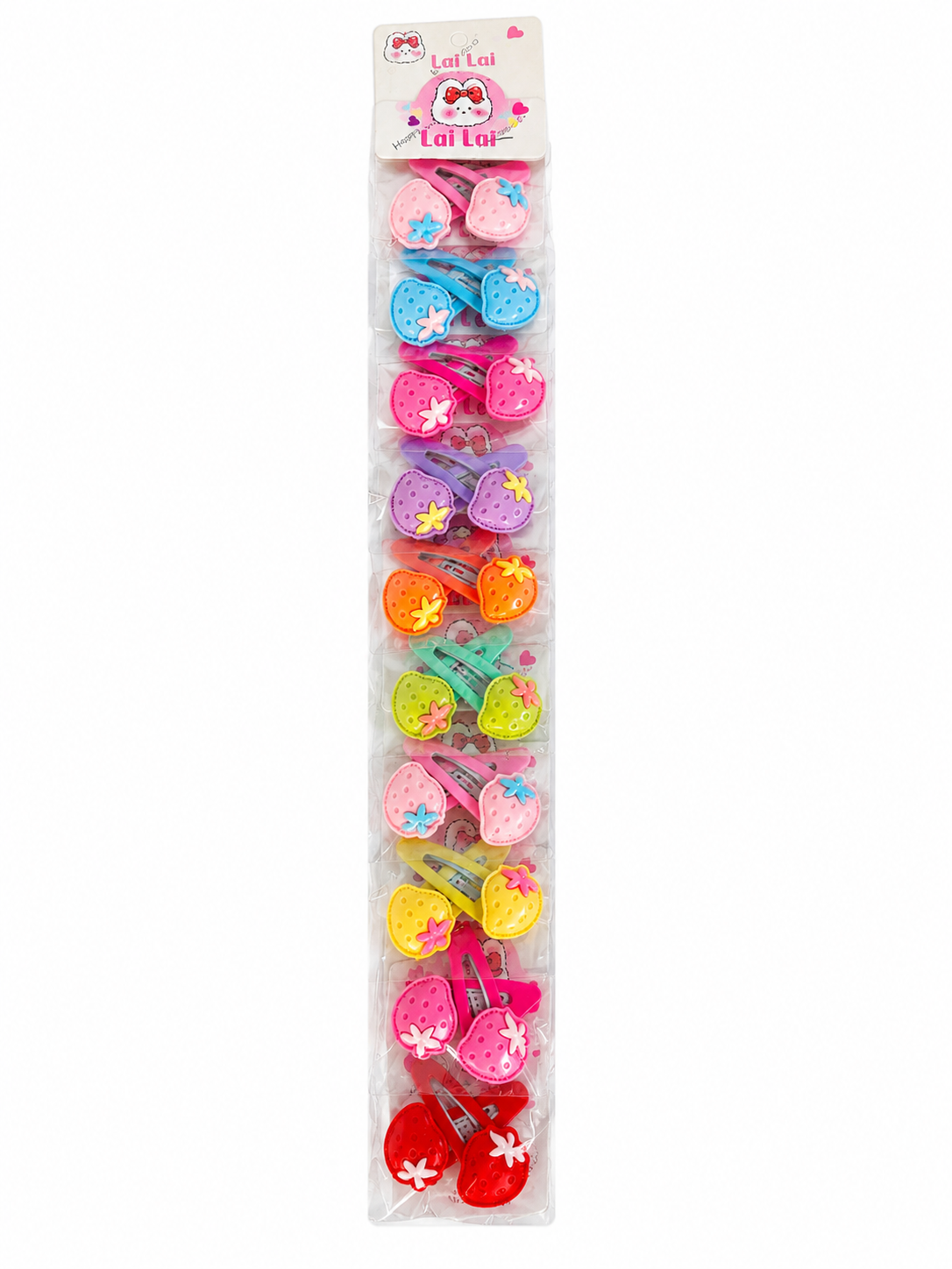 Set Clame de Păr Colorate cu Căpșuni (4-5) (20 Buc/ Set)