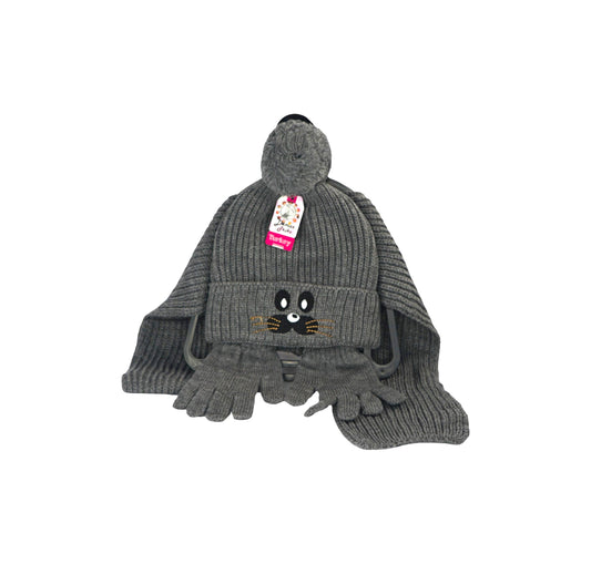 Set Căciulă + Fular + Mănuși pentru copii GRI (Pret/Set) En-gross