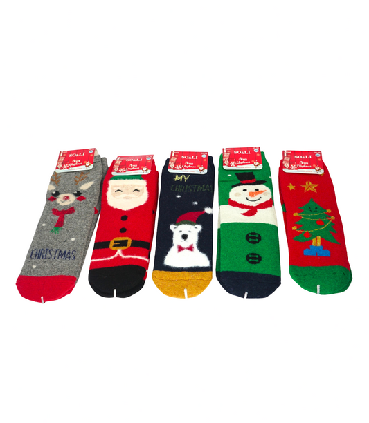 Sosete Dama Flausate SO&LI De Craciun (10 Buc/Set) En-gross