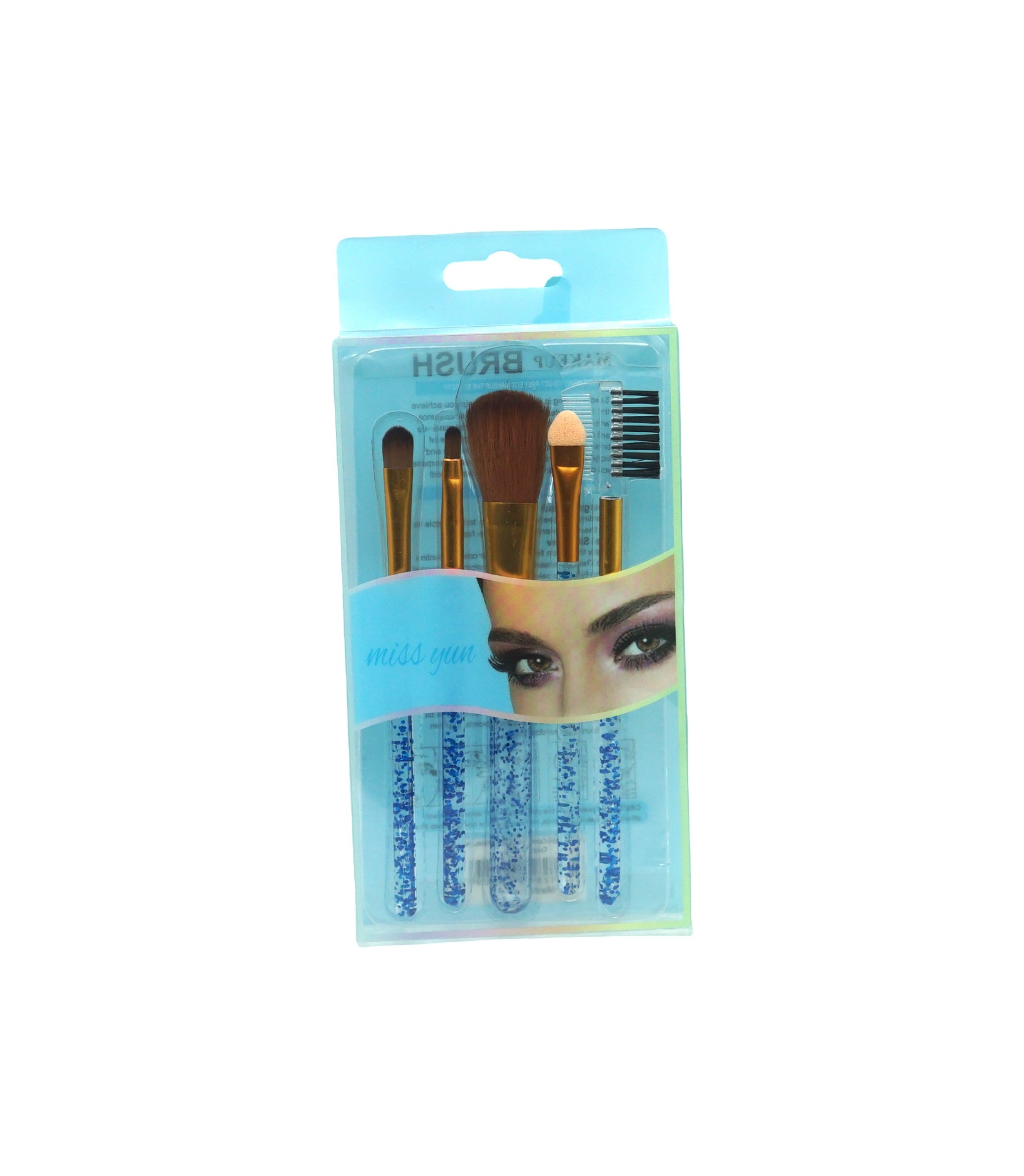 Set 5 Pensule Albastru Pentru Machiaj