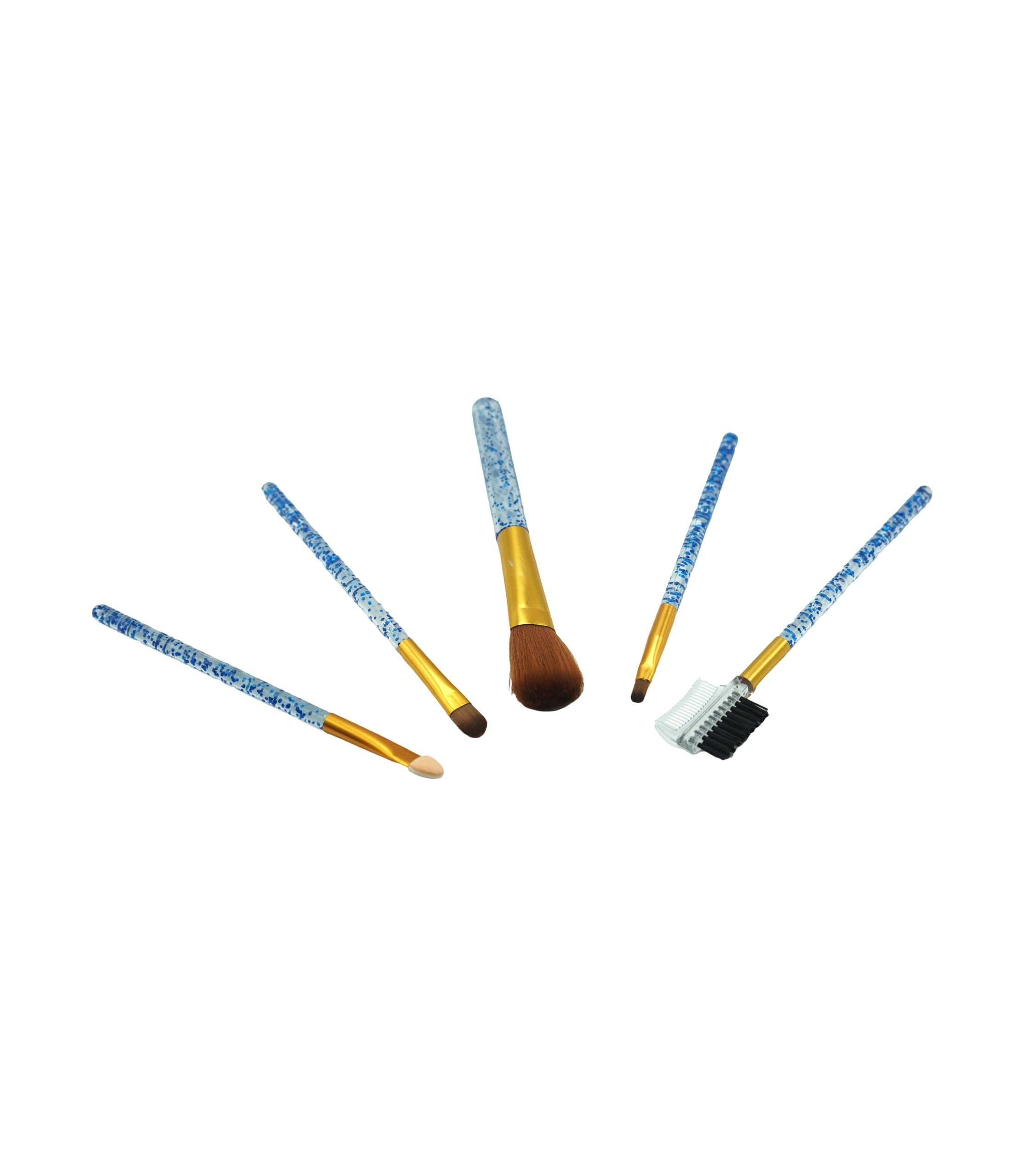 Set 5 Pensule Albastru Pentru Machiaj