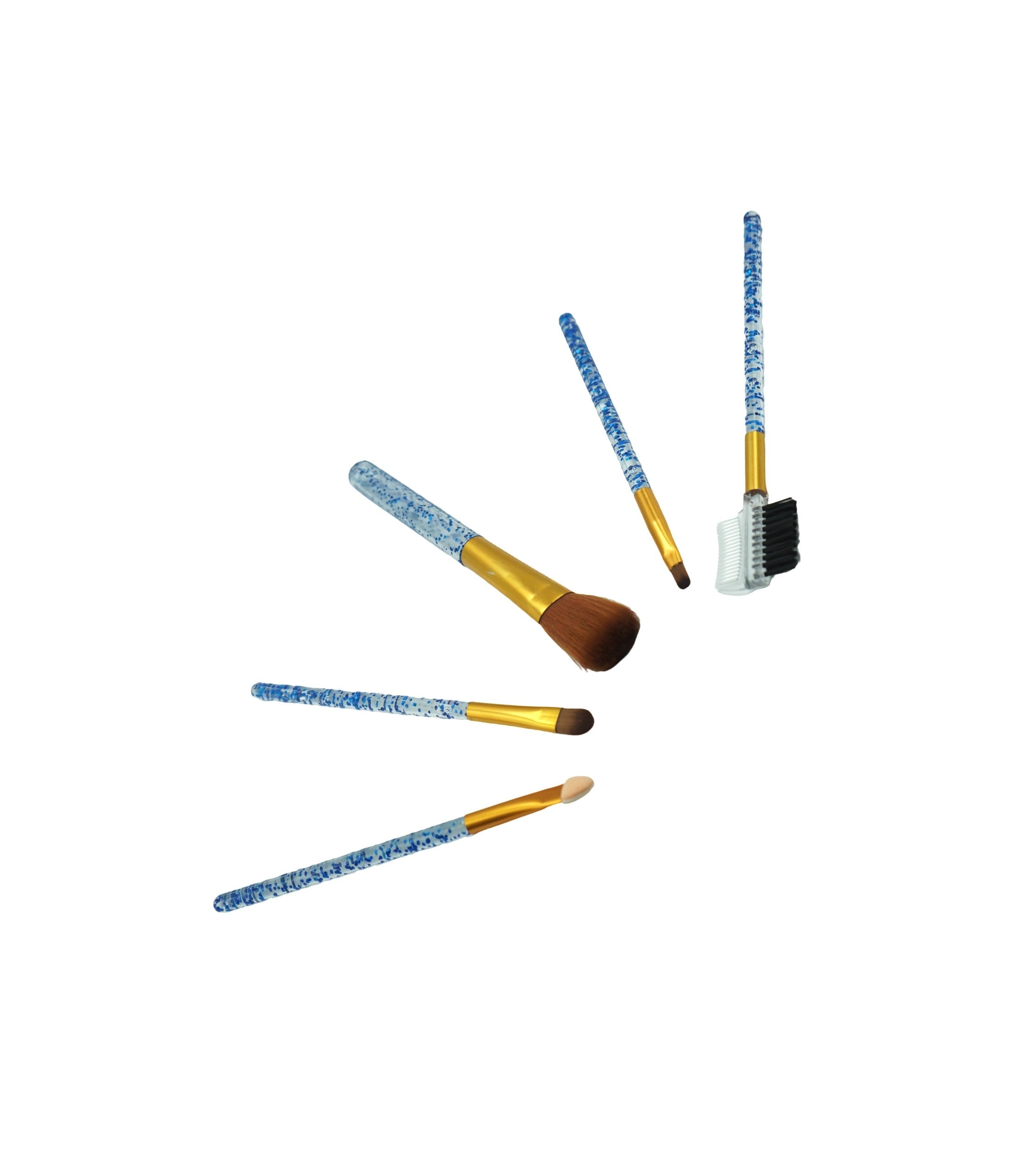 Set 5 Pensule Albastru Pentru Machiaj