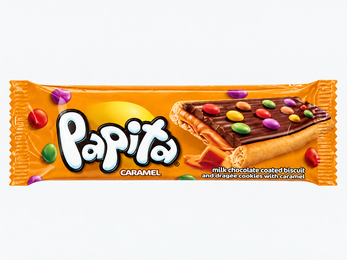 Biscuiti Papita Ciocolata cu Lapte si Caramel (24 Buc/ Cutie)