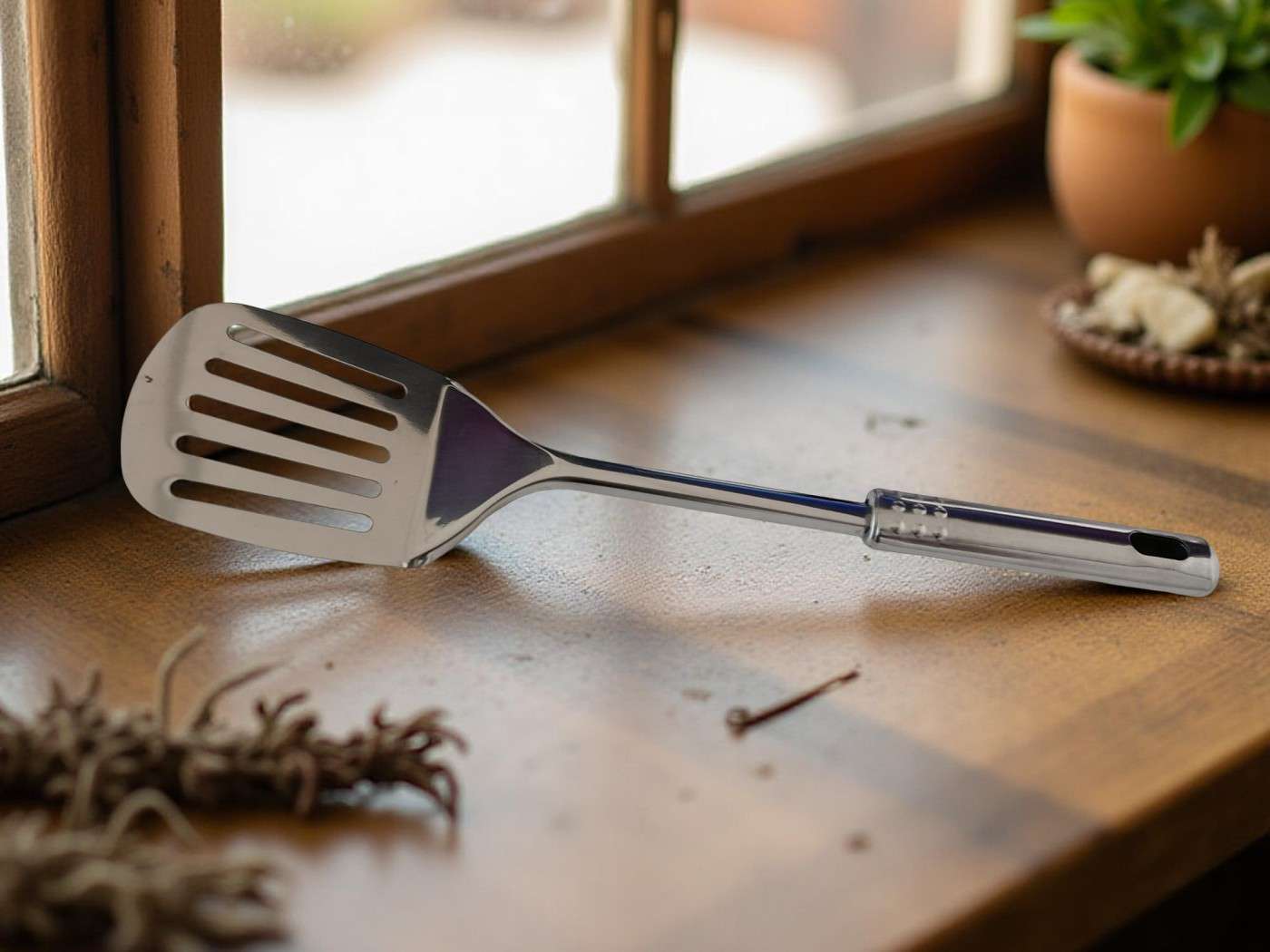 Spatula Pentru Gratar Cu Fante Inox En-gross (400 Buc/Bax)