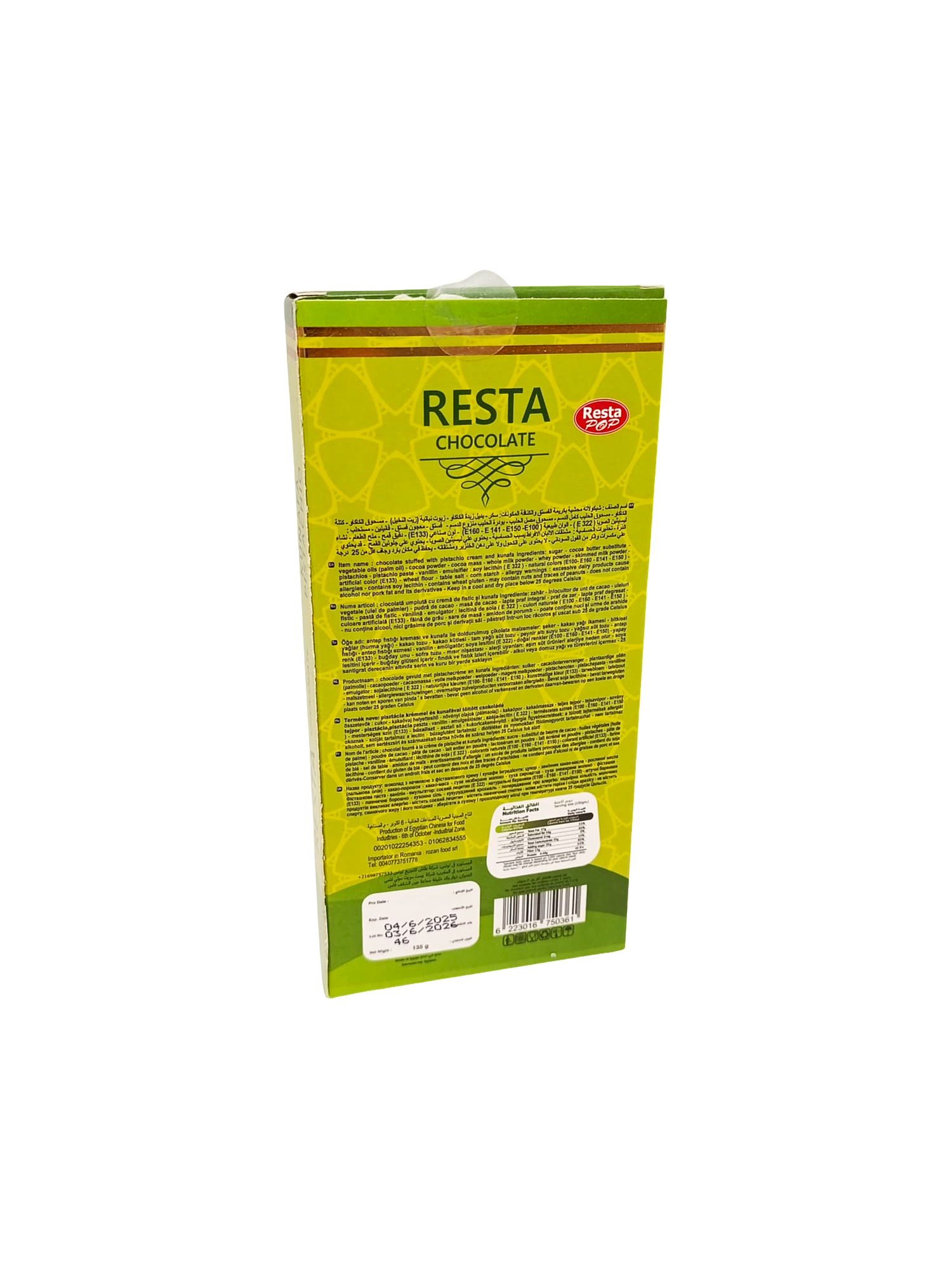 Ciocolata Resta Kunafa Pistachio 135g