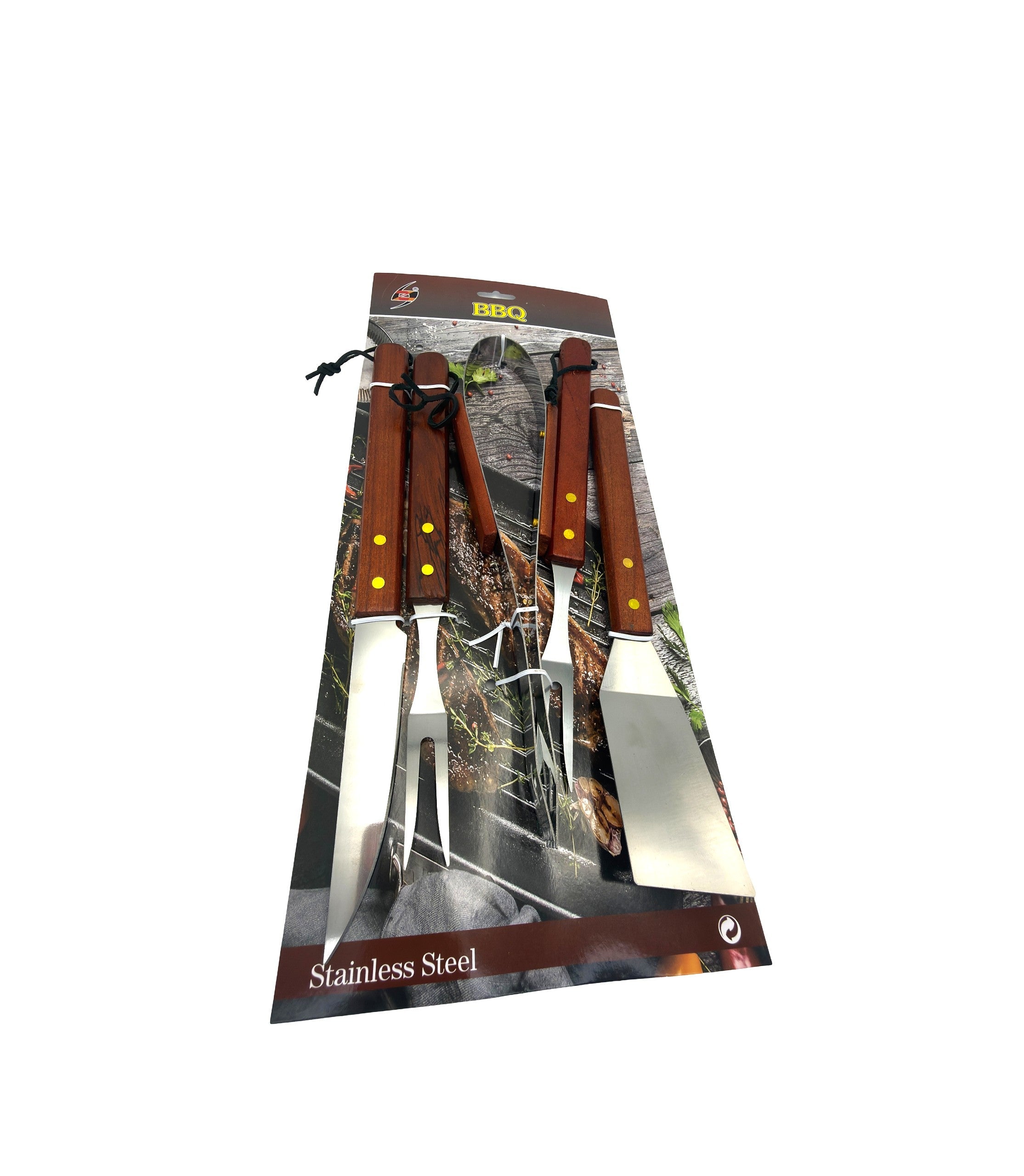 Set Ustensile BBQ Cu Mânere De Lemn