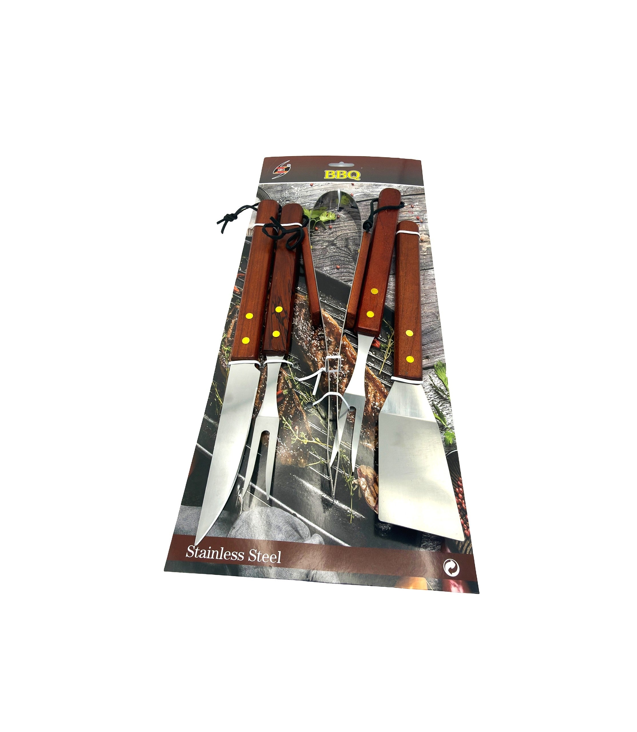 Set Ustensile BBQ Cu Mânere De Lemn