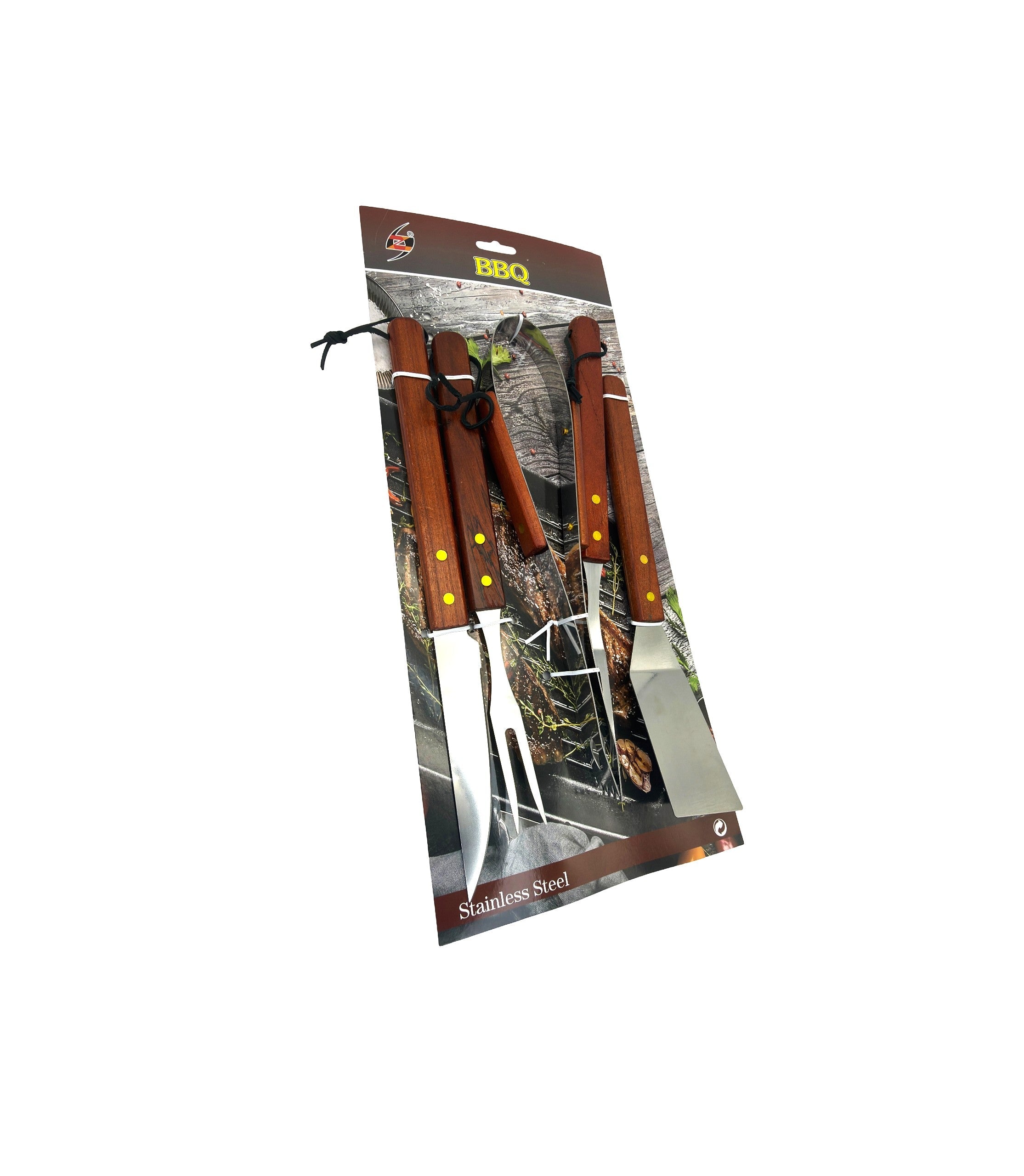 Set Ustensile BBQ Cu Mânere De Lemn